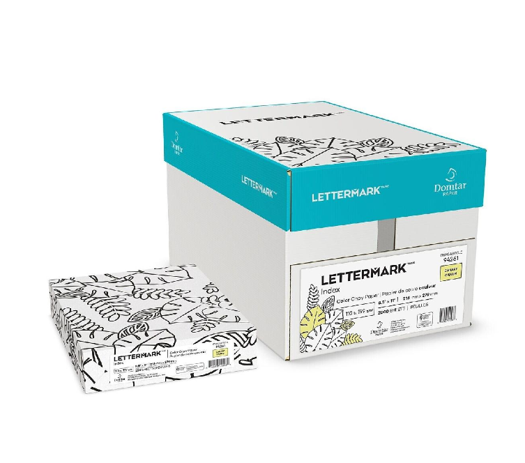 Lettermark Colors Vellum Bristol 8.5" x 11" Color Copy Paper, 67 lbs., Cream-Vellum, 250 Sheets/Ream (94345)