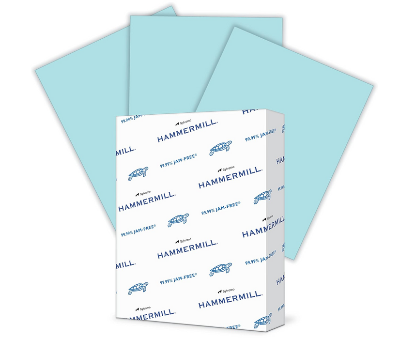 Hammermill Colors Copy Paper, 20 Lbs., 8.5" x 11", Blue, 500 Sheets/Ream