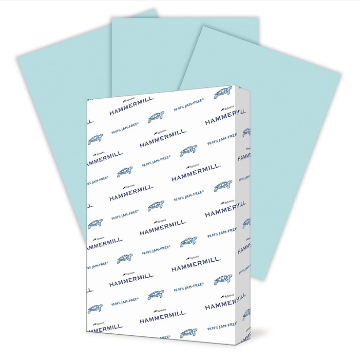 Hammermill Colors 8.5" x 11" Color Copy Paper, 24 lbs. Blue, 500 Sheets/Ream (103671)