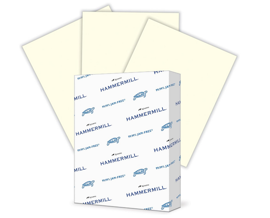 Hammermill Colors Copy Paper, 20 Lbs., 8.5" x 11", Cream, 500 Sheets/Ream(168060)