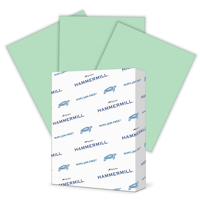 Hammermill Colors Copy Paper, 24 Lbs., 8.5" x 11", Green, 500 Sheets/Ream (104380)