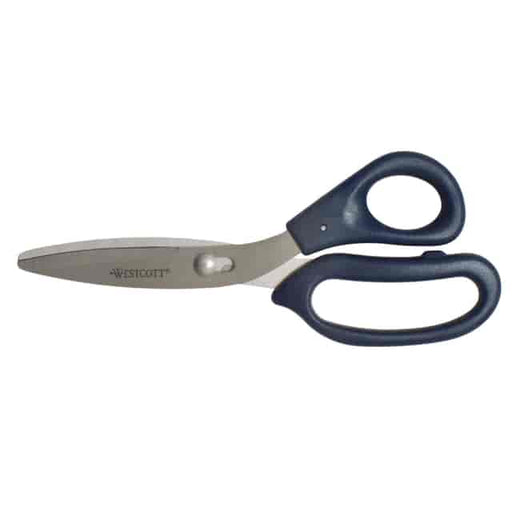 Westcott Power Pivot Shears, 8", 3.5" Cut Length, Straight, Blue Handle
