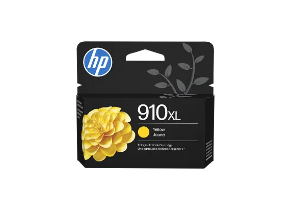 HP 910XL High Yield Yellow Original Ink Cartridge, 3YL64AN#140