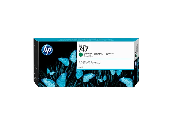 HP 747 300-ml Chromatic Green DesignJet Ink Cartridge, P2V84A