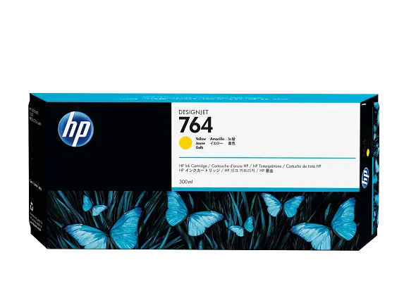 HP 764 300-ml Yellow DesignJet Ink Cartridge, C1Q15A