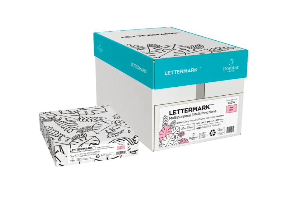 Domtar Lettermark Pink Multipurpose Paper, 8.5" x 11", 20 lb, 500 Sheets/Ream (94314)
