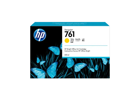 HP 761 400-ml Yellow DesignJet Ink Cartridge, CM992A