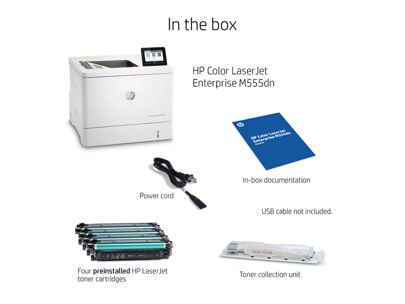 HP Color LaserJet Enterprise M555dn Color Laser Printer - view 2