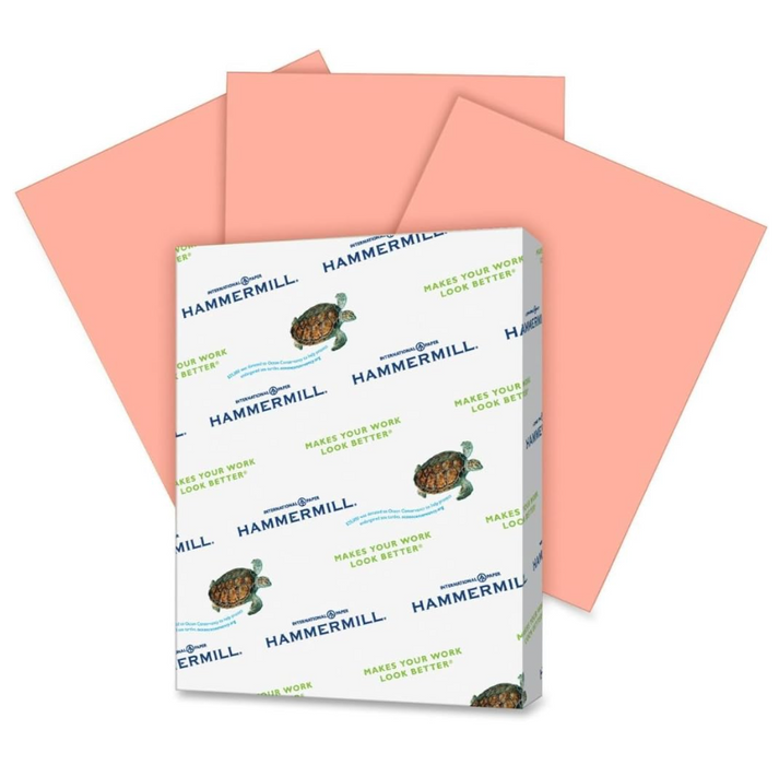 Hammermill Colors 8.5" x 11", Color Copy Paper, 20 lbs. Salmon, 500 Sheets/Ream(103119)