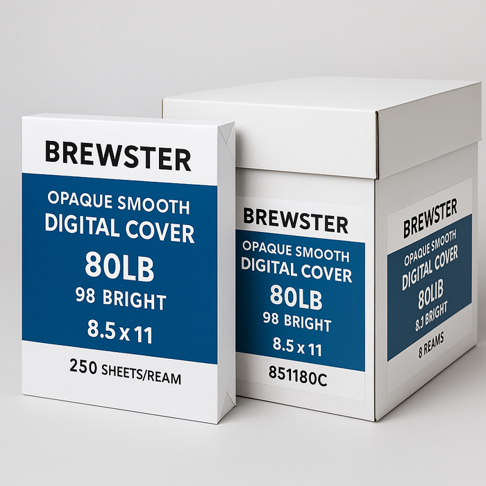 Brewster Opaque Smooth Digital Cover, 80LB, 98 Bright, 8.5x11, 250 Sheets/Ream (851180C)