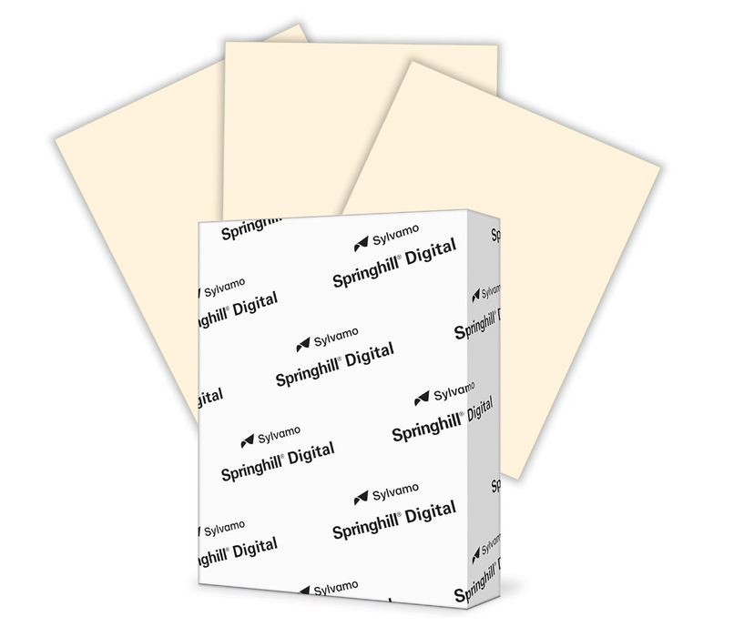 Springhill Digital Vellum Bristol Cover Colors, 8.5" x 11" Carton Copy Paper, 67 lbs., Ivory (IVRY), 250 Sheets/Ream (#046000)