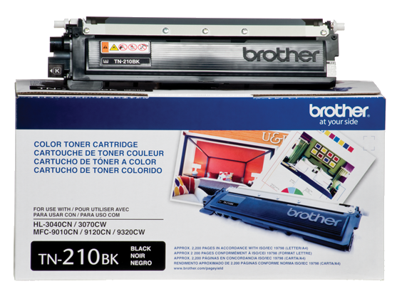 Brother Genuine TN210BK Standard Yield Black Toner Cartridge, 2,200 Pages (TN210BK)