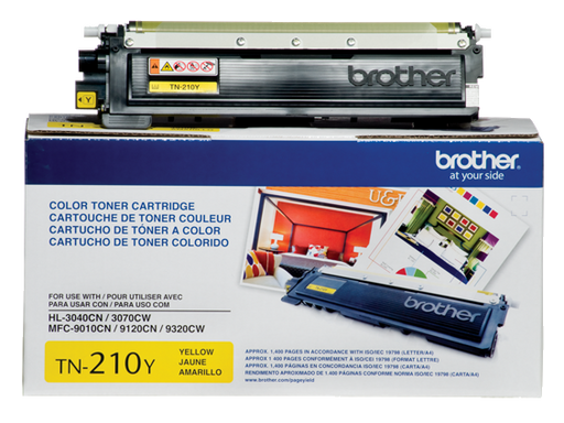 Brother Genuine TN210Y Standard Yield Yellow Toner Cartridge, 1,400 Pages (TN210Y)