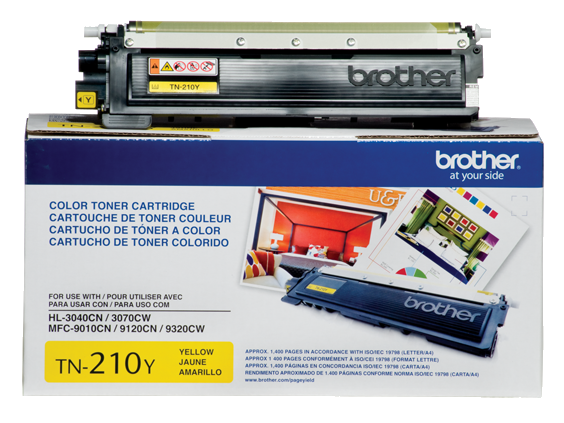 Brother Genuine TN210Y Standard Yield Yellow Toner Cartridge, 1,400 Pages (TN210Y)