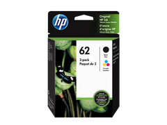 HP 62 2-pack Black/Tri-color Original Ink Cartridges, N9H64FN#140