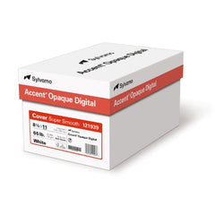 Accent Opaque Super Smooth White Cover Paper, 65lb, 8.5" x 11", 97 Bright, 250 Sheets/Ream (121939)
