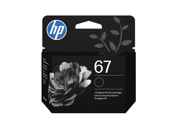 HP 67 Black Original Ink Cartridge, 3YM56AN#140 (3YM56AN#140)